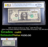 PCGS 1985 $1 Federal Reserve Note, 1989 Pittsburgh ANA Convention Stamp Cancelled (San Francisco, CA