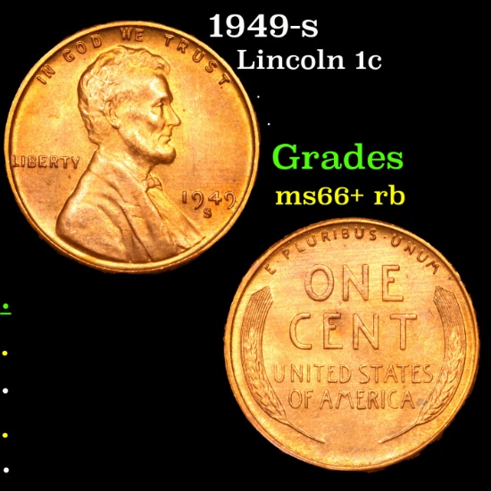 1949-s Lincoln Cent 1c Grades GEM++ RB