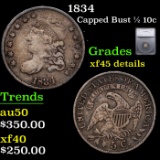 1834 Capped Bust Half Dime 1/2 10c Graded xf45 details By SEGS