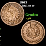 1863 Indian Cent 1c Grades vg, very good
