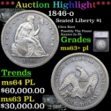 ***Auction Highlight*** 1846-o Seated Liberty Dollar $1 Graded ms63+ pl By SEGS (fc)