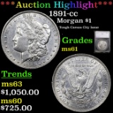 ***Auction Highlight*** 1891-cc Morgan Dollar $1 Graded ms61 By SEGS (fc)