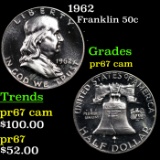 Proof 1962 Franklin Half Dollar 50c Grades GEM++ Proof Cameo
