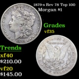 1879-s Rev '78 Top 100 Morgan Dollar $1 Grades vf++