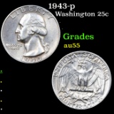 1943-p Washington Quarter 25c Grades Choice AU