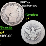 1897-o Barber Half Dollars 50c Grades g, good