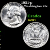 1951-p Washington Quarter 25c Grades Choice Unc