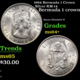 1964 Bermuda 1 Crown Silver KM-14 Grades Choice+ Unc