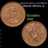 1966 South Africa 1 Cent KM-65.1 Grades xf+