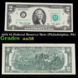 1976 $2 Federal Reserve Note (Philadelphia, PA) Grades Choice AU/BU Slider