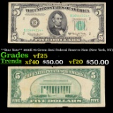 **Star Note** 1950E $5 Green Seal Federal Reserve Note (New York, NY) Grades vf+