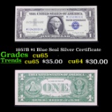 1957B $1 Blue Seal Silver Certificate Grades Gem CU