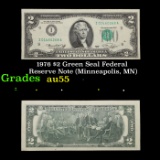 1976 $2 Green Seal Federal Reserve Note (Minneapolis, MN) Grades Choice AU