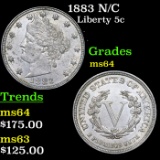 1883 N/C Liberty Nickel 5c Grades Choice Unc
