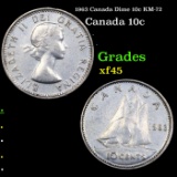 1963 Canada Dime 10c KM-72 Grades xf+