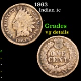 1863 Indian Cent 1c Grades vg details