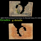 1863 US Fractional Currency 5c Second Issue Fr-1232 Grades g details