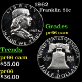 Proof 1962 Franklin Half Dollar 50c Grades GEM+ Proof Cameo