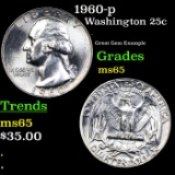 1960-p Washington Quarter 25c Grades GEM Unc