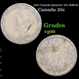 1911 Canada Quarter 25c KM-18 Grades vg+