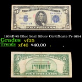1934D $5 Blue Seal Silver Certificate Fr-1654 Grades vf+
