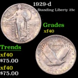 1929-d Standing Liberty Quarter 25c Grades xf