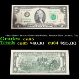**Star Note** 1976 $2 Green Seal Federal Reserve Note (Atlanta, GA) Grades Gem CU
