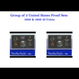 2x 1968 United States Mint Proof Set! A total of 10 Coins Inside, 5 each!