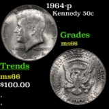 1964-p Kennedy Half Dollar 50c Grades GEM+ Unc
