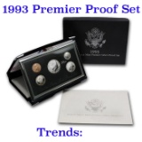 1993 United States Premier Silver Proof Set in Display case. 5 Coins Inside!