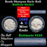 Buffalo Nickel Shotgun Roll in Old Bank Style 'Bell Telephone'  Wrapper 1926 & D Mint Ends.