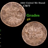 1863 United We Stand  Civil War Token 1c Grades g+