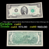 **Star Note** 1976 $2 Green Seal Federal Reserve Note (Chicago, IL) Grades Select CU