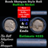 Buffalo Nickel Shotgun Roll in Old Bank Style 'Bell Telephone'  Wrapper 1924 & D Mint Ends.