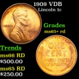 1909 VDB Lincoln Cent 1c Grades Gem+ Unc RD