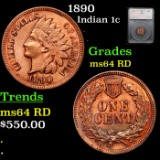 1890 Indian Cent 1c Graded ms64 RD By SEGS