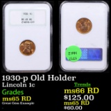 NGC 1930-p Lincoln Cent Old Holder 1c Graded ms65 RD By NGC