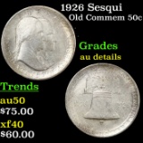 1926 Sesqui Old Commem Half Dollar 50c Grades AU Details