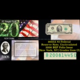 2003A $2 Federal Reserve Note, Uncirculated 2008 BEP Folio Issue (New York, NY) Grades Gem CU