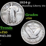 1924-p Standing Liberty Quarter 25c Grades vf, very fine