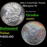 1881-s Colorfully Toned Morgan Dollar $1 Grades Choice+ Unc