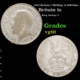 1922 Britain 1 Shilling 1s KM-816a Grades vg+