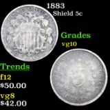 1883 Shield Nickel 5c Grades vg+