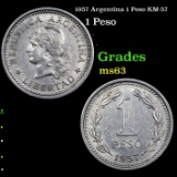 1957 Argentina 1 Peso KM-57 Grades Select Unc