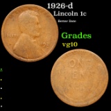 1926-d Lincoln Cent 1c Grades vg+