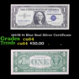 1957B $1 Blue Seal Silver Certificate Grades Choice CU