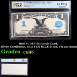 PCGS 1899 $1 BEP Souvenir Card, Silver Certificate, 1995 FUN SCCS B-192, FR-226-236m Graded cu65 By