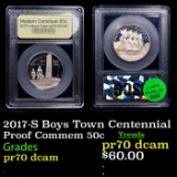 Proof 2017-S Boys Town Centennial Modern Commem Half Dollar 50c Graded GEM++ Proof Deep Cameo BY USC