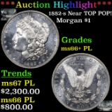 ***Auction Highlight*** 1882-s Morgan Dollar NEAR TOP POP! $1 Graded GEM++ PL By USCG (fc)