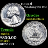 1936-d Washington Quarter 25c Graded Unc details
